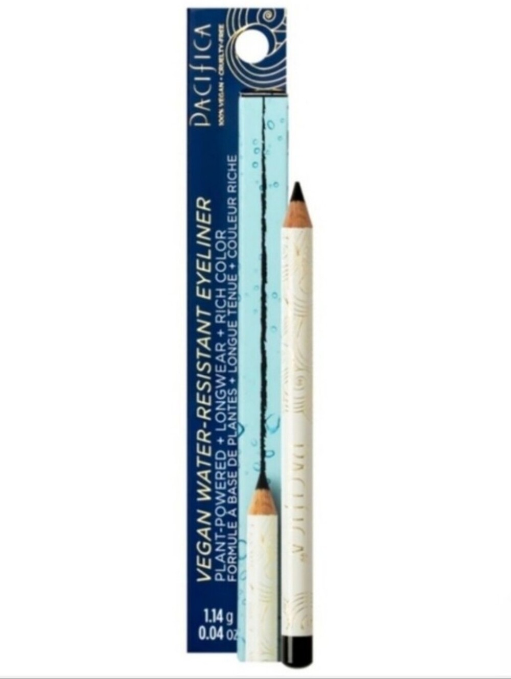Pacifica Black Vegan Water-Resistant Eyeliner Pencil In Jet